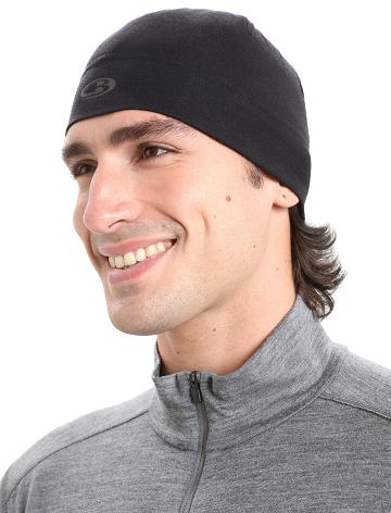 Men's Icebreaker Unisex Merino Chase Beanie Hats Black | CA 1848NWYB